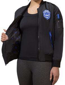 Vestes bomber tendance pour femmes, finition matelassée, fermeture éclair, vente en gros, satin de soie, patchs brodés Zeta Phi Beta, fermeture éclair - Product Image 2