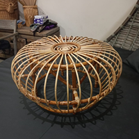 Table basse en rotin tressé de style rustique fait main, design personnalisable pour hôtel et salon, décoration intérieure, Indonésie