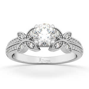 แหวนหมั้นเพชร 18K ทองคำขาว ประดับเพชรแบบมิลเกรน รูปทรงผีเสื้อ น้ำหนัก 0.25 กะรัต - Product Image 4