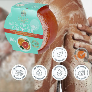 สบู่ก้อนเกรปฟรุตสุดหรู พร้อมฟองน้ำ ช่วยบำรุงผิว ขัดผิว คุณภาพสูง ขายส่ง ผลิตในสหภาพยุโรป - Product Image 3