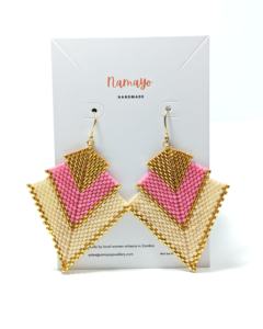 Pendientes Colgantes Geométricos Namayo TriTone, Chapados en Oro de 24K, Elegantes, Accesorios para las Orejas, Regalo - Product Image 2