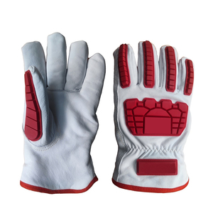 Venta al por mayor de guantes de mecánico de cuero por encargo de alta resistencia para la venta Venta caliente guantes de impacto TPR con cuero - Product Image 1