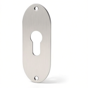 316XAES Stainless Steel XA Oval <b>Door</b> <b>Plate</b> 10mm Thick No Cylinder Cover Pair by HEWI - Product Image 3