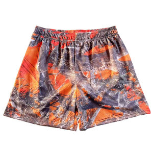 Shorts Deportivos Unisex Oscuros Sublimados al por Mayor, Shorts Básicos de Poliéster/Malla Sublimados, Directamente de Fábrica, Listos para Enviar - Product Image 3