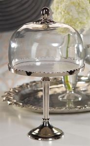 Decorative Metal Cake Stand With Glass Dome Enhancing Visual Appeal Of Cakes Pastries And <b>Sweet</b> Dessert Treats - Product Image 4