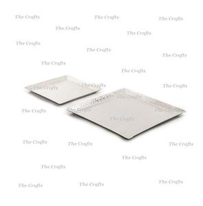 Juego de bandejas de comida de chocolate de acero inoxidable a granel de dos tamaños diferentes Vajilla para fiesta de boda Bandeja para servir comida - Product Image 1