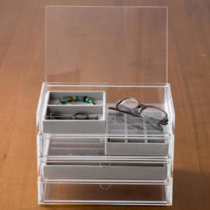 Space-Saving Modern Stackable Acrylic 2-<b>Drawer</b> Box with Transparent Design for <b>Organized</b> Storage Easy Access Essentials - Product Image 4