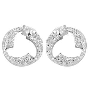 Boucles d'oreilles Huggie pour femmes en argent 925 plaqué argent, micro-incrustation géométrique, classiques, à porter au quotidien - Product Image 1