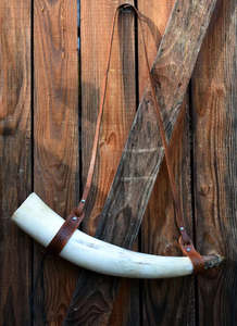 แตรเป่าธรรมชาติทำจากเขาควายตามสั่งเหมาะสำหรับร้านขายอุปกรณ์ไวกิ้งโดยงานฝีมือรูปพระจันทร์เสี้ยว - Product Image 5