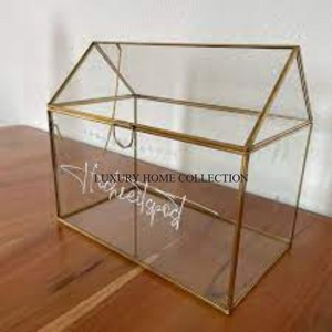 Caja de almacenamiento de tarjetas acrílicas y tarjetas de visita de diseño de cabaña, organizador de almacenamiento de mesa decorativo clásico de la mejor calidad para el hogar - Product Image 2