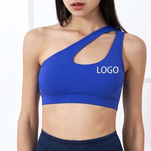 Sujetador Deportivo de Un Hombro para Mujer, Top de Fitness, Yoga, Diseño Corto, Soporte Medio, Ropa Deportiva, Sin Costuras, Transpirable - Product Image 1