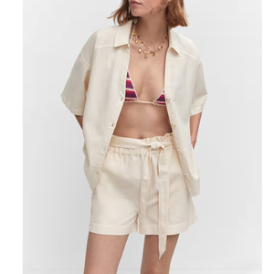 Shorts Cargo de Algodón para Mujer, Hechos a Medida, al por Mayor, Transpirables, Ecológicos, de Secado Rápido, Cintura Alta, Colores y Logotipo Personalizables - Product Image 4