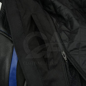 Chaqueta de Cuero para Hombre, Invierno, Cuello Alto, Cierre Frontal, Mangas Ajustables, Costuras Reforzadas, Transpirable, Secado Rápido, Práctica - Product Image 6