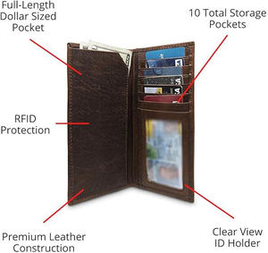 Cartera larga de alta calidad para hombre, cuero genuino ligero, diseño de logotipo personalizado, hecho en fábrica, precio al por mayor - Product Image 2