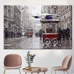 ภาพพิมพ์บนผ้าใบลายทิวทัศน์อิสตันบูลในฤดูหนาวที่งดงาม - พิมพ์ลายเท่านั้น,1P:ห่อหุ้มอย่างดี - Product Image 1