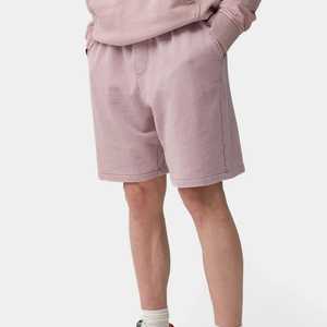 Pantalones cortos unisex de verano con logotipo personalizado de algodón pesado para hombre, ropa de calle estilo lavado con ácido vintage, serigrafía, patrón sólido - Product Image 2