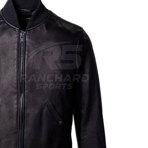 Blouson aviateur en cuir élégant, confortable, classique, à porter au quotidien, blouson aviateur en cuir moderne, tendance, doux, vêtement de mode - Product Image 3