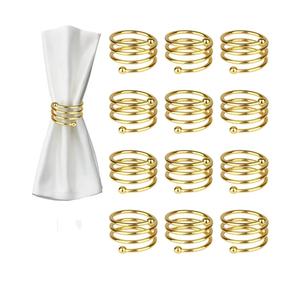 Servilletero de Metal Vintage con forma de anillo, decoración elegante para mesa de comedor para aniversarios, cumpleaños, bodas - Product Image 4