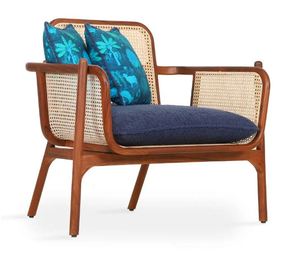 Chaise longue d'intérieur de luxe moderne tissu en bois massif rotin canne pour la maison bureau salle de sport appartement bar pour parcs caves à vin - Product Image 5