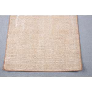 Petit tapis turc vintage 2,2x3,3 pieds, tapis en laine patchwork marron beige - Product Image 5