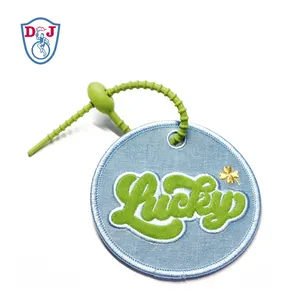 Zachte Denim Patch Geborduurde Applique Naamplaatje Voor Tasaccessoires