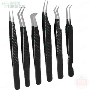 Ensemble d'extension de cils de couleur noire pince à épiler paquet de 7 pinces à épiler beauté faux cils Offres Spéciales - Product Image 5