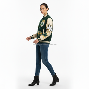 Custom wool body varsity <b>jacket</b> with leather sleeves featuring high-quality chenille embroidery and personalized patches for <b>men</b> - Product Image 5