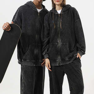 Sudadera con Capucha para Hombre, Estilo Urbano Vintage, 100% Algodón, Felpa Francesa Gruesa, Corte Holgado, Lavado Ácido Desgastado, Antiencogimiento - Product Image 3