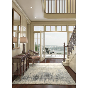 Alfombra Kavi Gris y Negra, Tejida a Mano con Lana, Bambú y Seda, Diseño de Teoría del Caos, Abstracta, Afelpada, para el Hogar, Pasillo, Modelo Rectangular Esk-9014 - Product Image 5