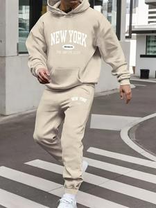 Men's sportswear set, with a hooded sports shirt featuring <b>New</b> <b>York</b>-style lettering, long sleeves, casual, comfortable, pockets - Product Image 4