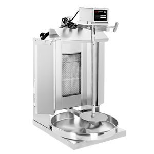 Grill à gaz pour kebab (Shawarma/Gyros) - 1 brûleur - jusqu'à 5 kg - 3,25 kW - Sur comptoir - incl. 1 broche, 1 bac de récupération de liquides et 2 portes doubles - Product Image 5