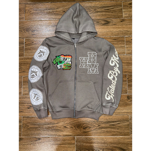 Sweat à capuche zippé de meilleure qualité pour hommes en hiver lourd 100% coton avec logo personnalisé respirant à séchage rapide décontracté - Product Image 1