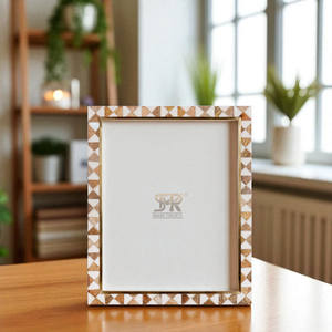 Decorative Bone Inlay Halo Ivory Pattern Handmade Modern Design Available 3 Sizes Wall/Tabletop <b>Mount</b> Stylish Home Photo Frame - Product Image 4