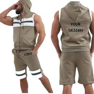 Conjunto Deportivo Multicolor 2026, Chándal Informal con Bloques de Color, Chándal de Poliéster de 2 Piezas, Pantalones Cortos para Hombre, Conjunto Transpirable de Algodón - Product Image 6