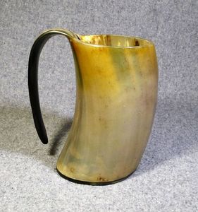 Large Viking Horn <b>Mug</b> Tankard with Polished Agate TouchNatural and Organic Products - Product Image 2