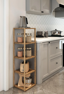 5-Tier Wooden Shelf & Organizer Vertical <b>Storage</b> <b>Unit</b> Multi-Purpose Decorative Wooden Rack - Product Image 4
