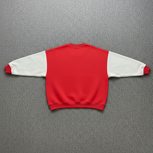 เสื้อสเวตเชิ้ตผู้ชายทรงโอเวอร์ไซส์ คอโอ ไหล่ตก สไตล์ฮิปฮอป ผ้าฟลีซคอตตอน 100% ผลิตตามสั่ง เนื้อผ้าหนานุ่ม สวมใส่สบาย - Product Image 2