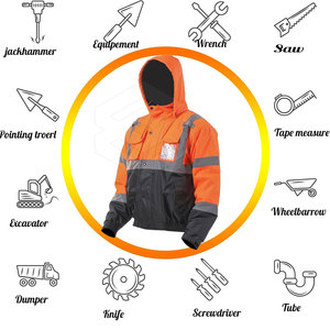 Veste de sécurité réfléchissante pour hommes et femmes avec revêtement imperméable et tissu respirant - Product Image 5