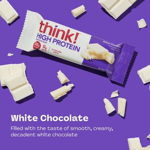 <b>think</b>! Protein Bars, High Protein Snacks, Gluten Free, Kosher Friendly, White Chocolate 2.1 Oz per Bar, 10 Count - Product Image 2