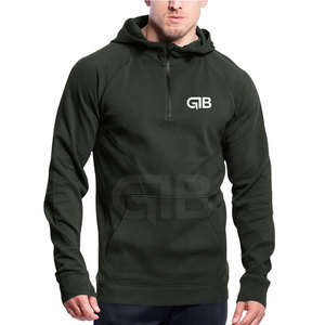 Vente en gros de services OEM de sweats à capuche à demi fermeture éclair, de meilleure conception, de couleur simple et légère. - Product Image 1