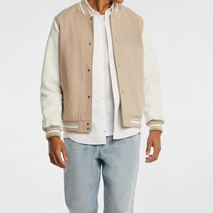 Blouson Bomber d'Hiver à Col Montant Personnalisé pour Hommes, en Laine Premium, Coupe-Vent, Logo Frontal, Style Streetwear - Product Image 5