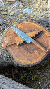 El mejor cuchillo de cocina hecho a mano, hoja de acero de Damasco de cobre, mango de madera con cubierta, regalo de Navidad de aniversario, regalo de boda. - Product Image 4