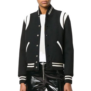 New Style Plain Cotton Blank Women Versity <b>Jacket</b> For Man OEM Service Winter Warm Material Made Women Versity <b>Jacket</b> - Product Image 2