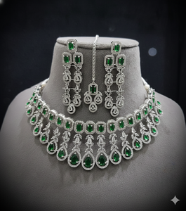 Ensemble de bijoux de mariée de luxe AD Fashion pour femmes, collier avec boucles d'oreilles, bijoux traditionnels de haute qualité pour les fêtes de mariage - Product Image 3