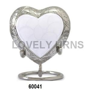 A.K Adult <b>Ashes</b> Heart Shaped <b>Mini</b> Keepsake <b>Urn</b> with Stand 200 Cubic Inch Capacity Eco-Friendly & Customizable Design (Blue/Pink) - Product Image 1