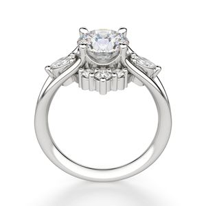 Brilliant Cut Vintage Moissanite Engagement <b>Ring</b> <b>Sterling</b> <b>Silver</b> Gold Prong <b>Set</b> Classic Bridal <b>Ring</b> for Anniversary Birthday - Product Image 4