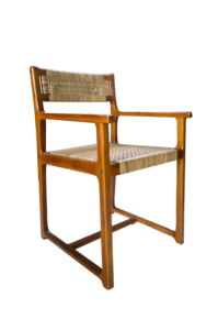 SOLOBEAT Eco-Friendly Modern Handmade Solid Wood & Natural <b>Rattan</b> Arm <b>Chair</b> for <b>Dining</b> Room Furniture Apartment Villa - Product Image 3