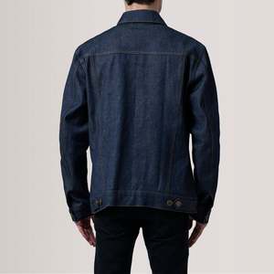 เสื้อแจ็คเก็ตยีนส์สีน้ำเงินอินดิโก้แบบ Trucker ของ Conard พร้อมตกแต่งกระดุม - Product Image 4