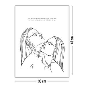 Le monde de Madeleine a de plus grands problèmes - Impression Art Déco encadrée sur papier pour bureau, cadre en bois à suspendre - Product Image 3