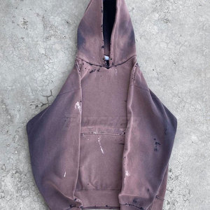 Premium Comfort Distressed <b>Hoodie</b> For Men Streetwear Pullover With Adjustable Hood Design - Product Image 2